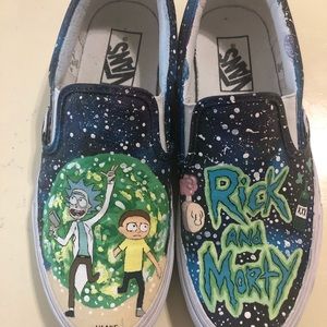 Custom vans shoes rick and morty
